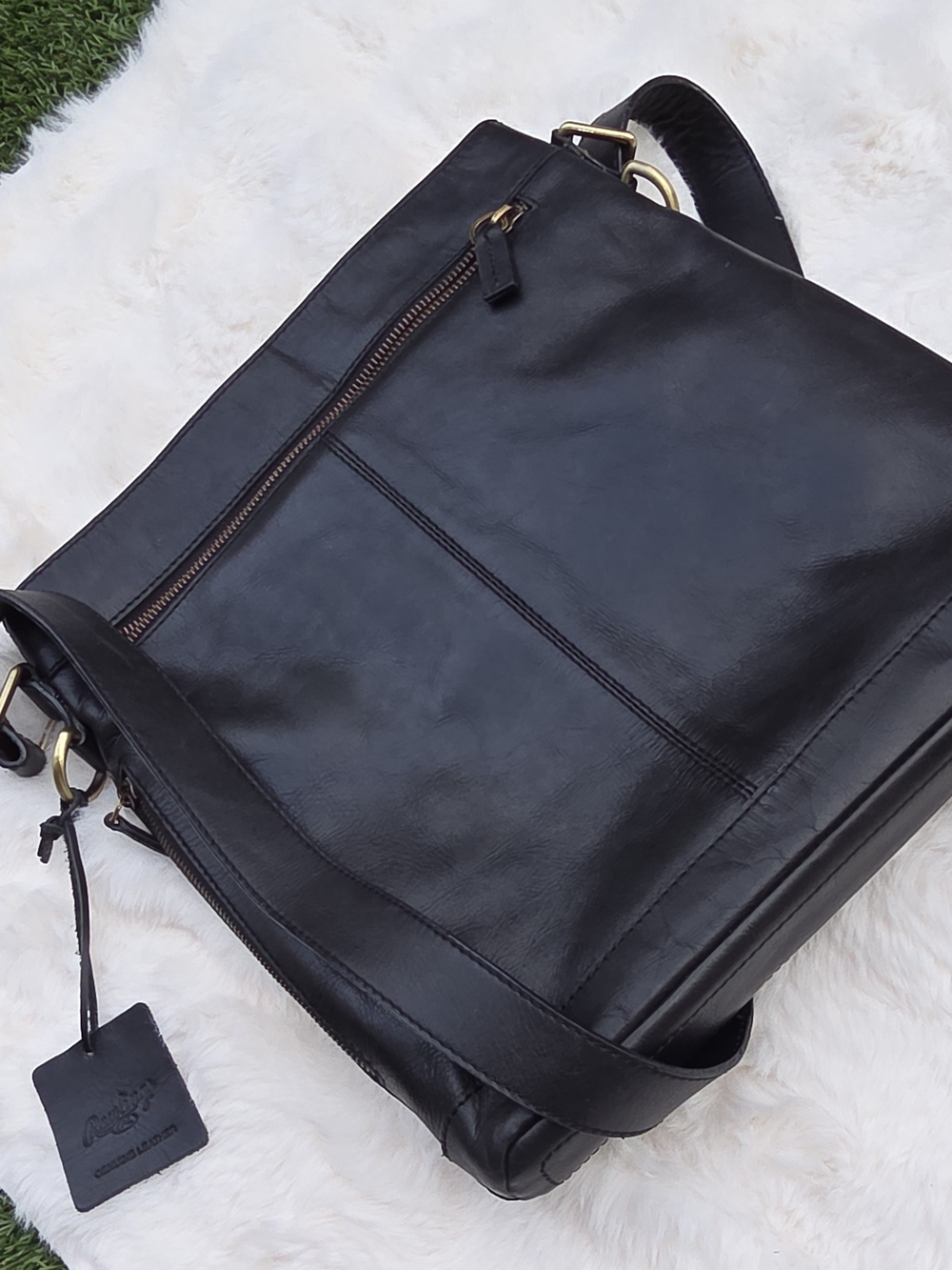 Rawlings Black Leather Men's Messenger Bag